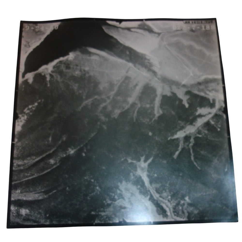 Vintage 1946 Aerial Survey Photograph 9x9 Black White DZZ-7-188‎ Landscape Map